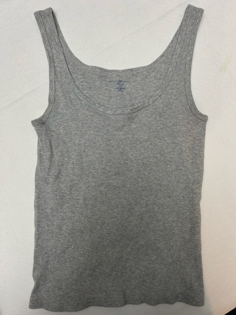 Brandy Melville Grey Ribbed Scoop Neck Tank Top